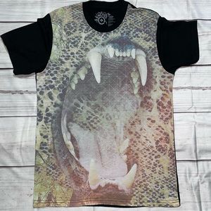 (S) LRG Mens Distressed Design T-shirt Top Leopard Premium Fit Short Sleeve